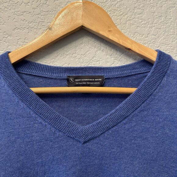 Hart Schaffner Marx XL Extra Fine Merino Wool Pullover V-Neck‎ Sweater - Picture 3 of 11